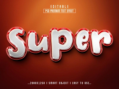 Super'' 3D Editable PSD Text Effect Style 3d 3d psd text effect action branding design graphic design illustration letter effect logo photoshop 3d text effect photoshop fx style text super 3d text super editable text effect super effect super headline 3d text super psd action typhography