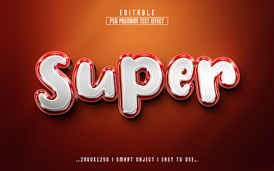 Super'' 3D Editable PSD Text Effect Style 3d 3d psd text effect action branding design graphic design illustration letter effect logo photoshop 3d text effect photoshop fx style text super 3d text super editable text effect super effect super headline 3d text super psd action typhography