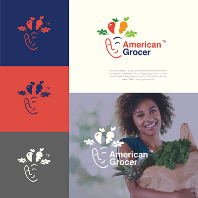 American Grocer brand identity branding grocery logo smile vegetables