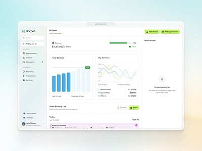 Medical Appointment Reports clean complex dashboard design graphs medtech minimal product saas saas ui startup tailwind ui uiux ux