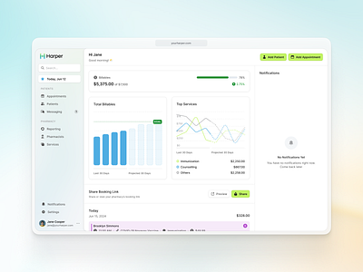 Medical Appointment Reports clean complex dashboard design graphs medtech minimal product saas saas ui startup tailwind ui uiux ux