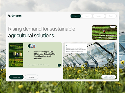 Agriculture Solutions Website agriculture agriculture tech design field hero design hero section nature ui user interface ux web design