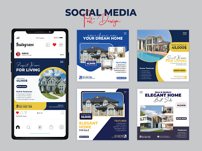 Social Media Post Design ads design banner design instagram design real estate social media social media design social media post social media post design