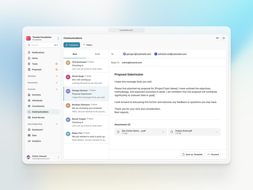 Message Center for CRM by Jeremy Blaze for Never Before Seen on Dribbble