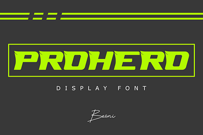 PROHERO Display Font brand display font esport font game logo font sport tag