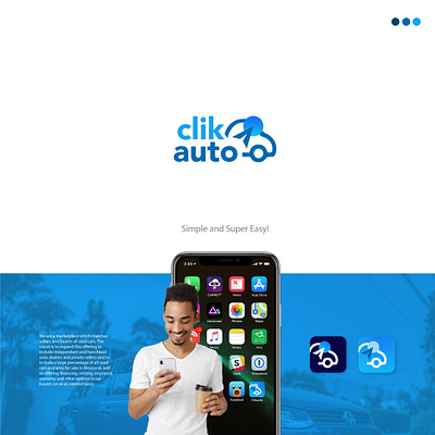 ClikAuto auto automotive brand identity branding design graphic design logo minimalist logo mobile apps ui