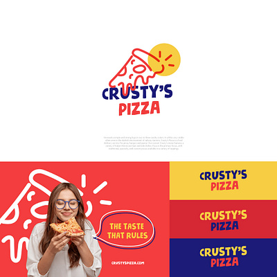 Crusty's Pizza brand identity branding design graphic design illustration logo minimalist logo pizza ui vector