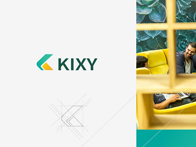 Kixy brand identity branding graphic design logo minimalist logo tosca color ui vector yellow