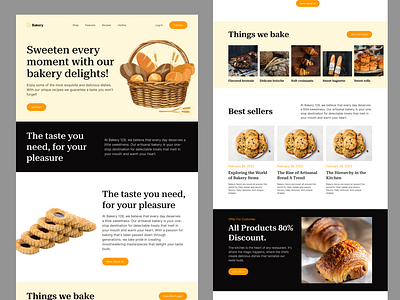 Bakery Landing Page UI baked food bakery bakery webdesign bakery website baking bread cake cookies dessert ecommerce website homepage landing page pastry shop sweet web design web site webdesign website website design