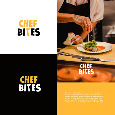 Chef Bites bites brand identity branding chef design graphic design logo minimalist logo yellow