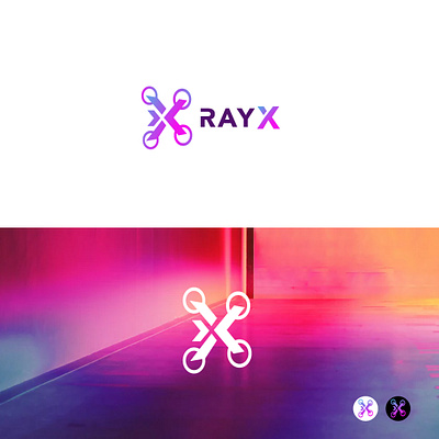 RayX brand identity branding drone graphic design logo minimalist logo purple ui xray