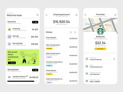 Personal Finance Mobile App account app bank bank app banking budget clean finance financial technology fintech goals interaction ios mobile mobile banking product design react savings ui ux