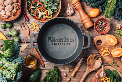 Nourish Collective apparel design logo design nutritionist visual identity