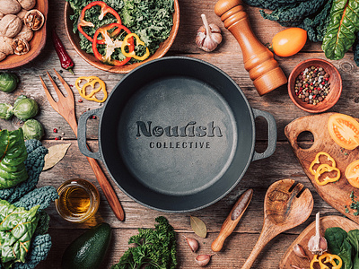 Nourish Collective apparel design logo design nutritionist visual identity