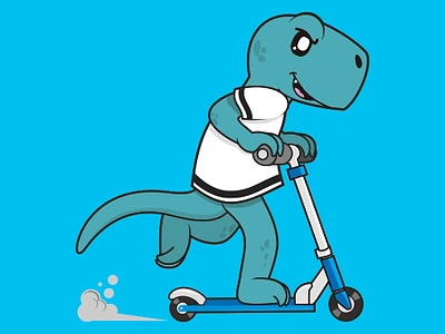 Dino Racer 2d apparel biker cartoon clothing design colorful cute design dinosaurs drawing funny graphic design illustration jurassic kid racer raptor reptille trex vector illustration