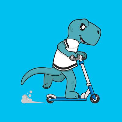 Dino Racer 2d apparel biker cartoon clothing design colorful cute design dinosaurs drawing funny graphic design illustration jurassic kid racer raptor reptille trex vector illustration