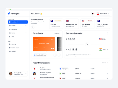 Foresight: Your Global Financial Dashboard banking currency converter finance financial app forex forex cards international payments minimal design multi currency payments travel travel finance ui design ux design wallet