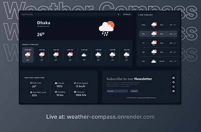 Weather Compass node app ui web app web design web dev website