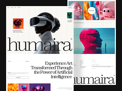 Humaira® - AI Gallery Landing Page ai ai gallery ai landing page ai website artificial intelligence artificial intelligence website clean design gallery homepage landing page photo startup ui ux web web design website website design