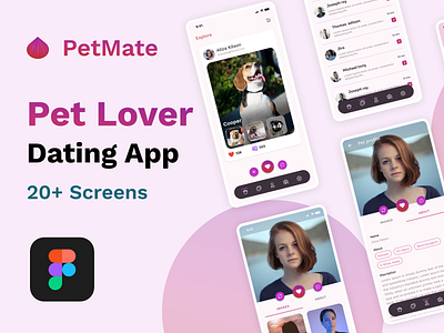 Pet Lover Dating App app ui breed chatting dating dating app dating explore dating ui find pet location app meet messageing mobile ui pet app pet dating pet lover pet lover dating app pet ui petmate setting uiux