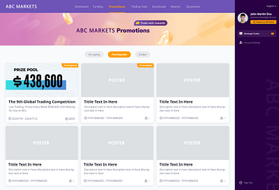 Promotions Page Design app platform promotions ui ux web