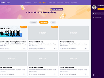 Promotions Page Design app platform promotions ui ux web