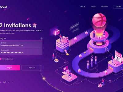 2 Dribbble Invitations app design illustration invitations platform ui ux