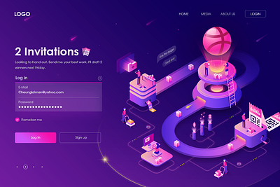 2 Dribbble Invitations app design illustration invitations platform ui ux