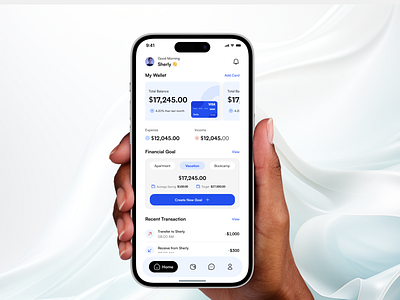 Finance tracking app cleandesign finance financeapp homepag mobile ui uimobile uiux design