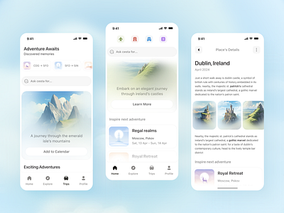 Travel Planner App ai assistant app booking app branding create trip design gpt holiday minimal mobile mobile app planer sajon tourism travel travel plan trip trip planer ui ux