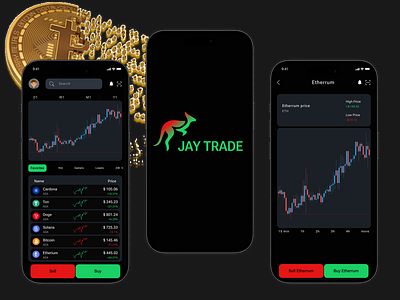 Trading Application binance branding etherrum mockup product designing trading ui ux
