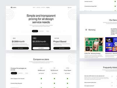 JOSPOL - Pricing Page agency brand identity branding clean company company profile design digital agency hero landing page minimalist plans price pricing cards pricing page pricing plan ui ux web design website