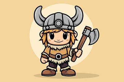 Little Viking Vector Cartoon Mascot Style art branding bussiness design graphic design illustration logo vector viking