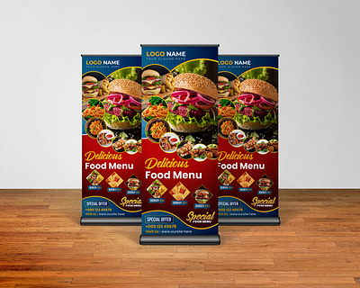 Food Retractable Banner banner banners food banner food banners food logo food menu food pop up food roll up food roll up banner food signage logo logo design menu banner menu banners menu design retractable banner signage signage design