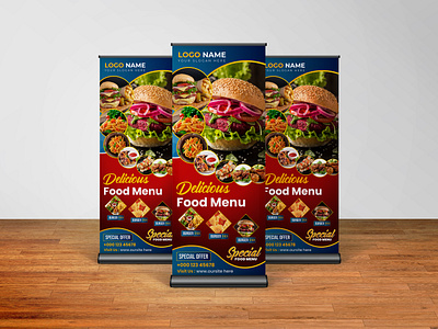 Food Retractable Banner banner banners food banner food banners food logo food menu food pop up food roll up food roll up banner food signage logo logo design menu banner menu banners menu design retractable banner signage signage design