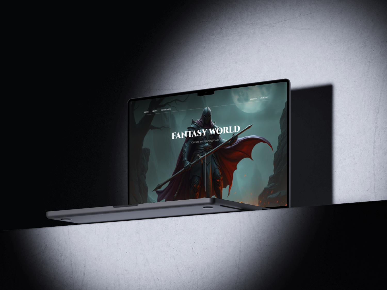 FANTASY WORLD ai design branding dark landing ui web design