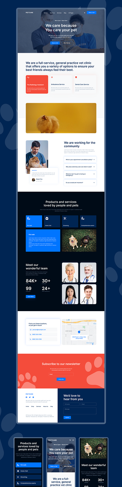 Petcare figma design pet template professional design responsive design ui design vet template veterinary template veterinary websites webdesign webdesigner webflow webflow design webflow designers webflow template webflow website website design website designers