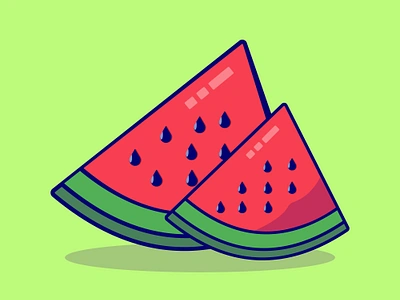 Watermelon Fruit Icon Illustration Food Nature Icon Concept branding design fruit juice graphic design hridaydas99 illustration logo nutrition vegetables watermilon