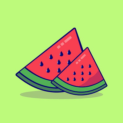 Watermelon Fruit Icon Illustration Food Nature Icon Concept branding design fruit juice graphic design hridaydas99 illustration logo nutrition vegetables watermilon