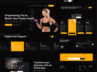 Get Fit, Stay Motivated with FitPulse Website Design clean design exercise figma prototype fitness fitpulse gym health minimalist responsive design uiux web design wellness workout