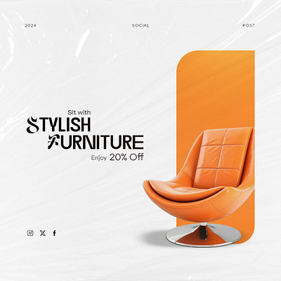 Furniture Social Media branding design flat graphic design illustration illustrator logo logodesign minimal social media ui