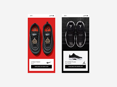 Nike Sneakers Mobile Screens app branding design digital design interface interface design layout logo mobile mobile design nike sneakers typography ui ux web design webdesign