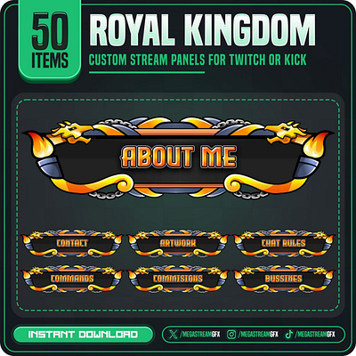 50x Twitch Panels set | Stream Panels clasic panel