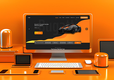 Rental car webdesign bugatti cars figma rental rental car ui uidesign ux uxdesign webdesign