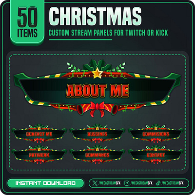 50x Christmas Theme Panels | Stream Panels kingdom theme