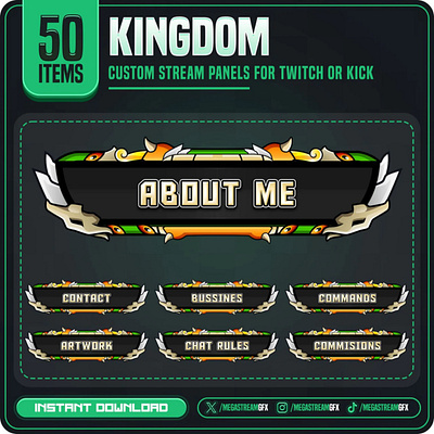 50x Kingdom Theme Panels | Twitch Panels kingdom theme