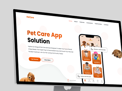 Pet Care Website Design design designer figma design figma designer graphic design pet care pet care website pet care website design ui ui design uiux uiux design uiux designer ux ux design website design