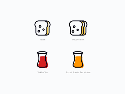 Tea and Toast cheddar toast douple toast icon icon set oralet powder tea tea toast turkish tea