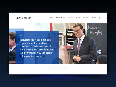 Lowell Milken Website Redesign Exploration animation cards charity donation footer herobanner homepage interaction landingpage layout navigation slider typography ui ux visualdesign webdesign website