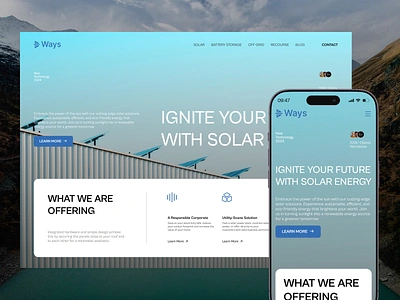 Ways | Solar Panel Renewable Energy Website eco energy ecofriendly energy environmental green energy landing page nature orbix studio plant renewable renewable energy website responsive solar energy website solar panel solar power soluation sustainable ui ux web design